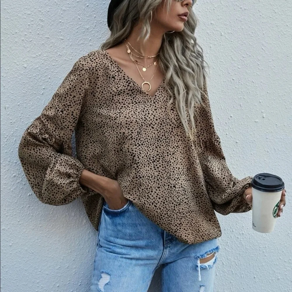 Boho Print Long Sleeve Top Blouse shirt - Picture 4 of 9